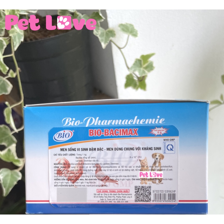 10 gói men tiêu hóa Bio Bacimax cho chó mèo, giúp phân khô, ít mùi hôi