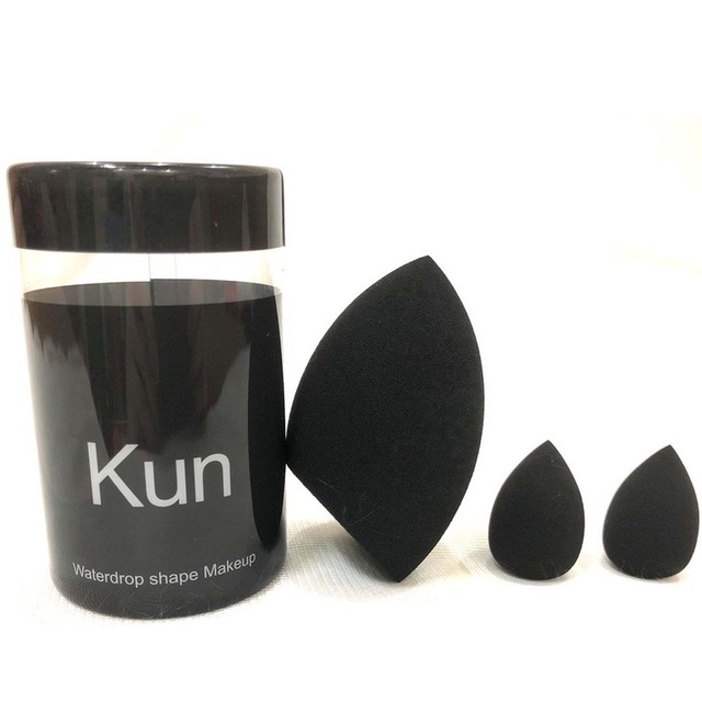 Bông mút tán kem nền Kun set gồm 3 chiếc siêu mịn bám phấn chuyên dùng cho makeup