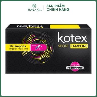 Băng Vệ Sinh Kotex Sport Tampon Loại Vừa 16 Miếng Tampon Regular Hasaki Sản phẩm chính hãng