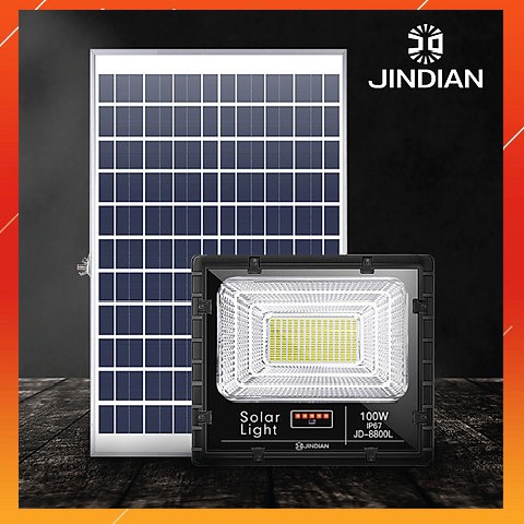 [JINDIAN - 100W] Đèn Năng Lượng Mặt Trời JinDian JD-8800L Công Suất 100W, Khung Nhôm Đúc, Chip Led "SMD" BH 03 Năm