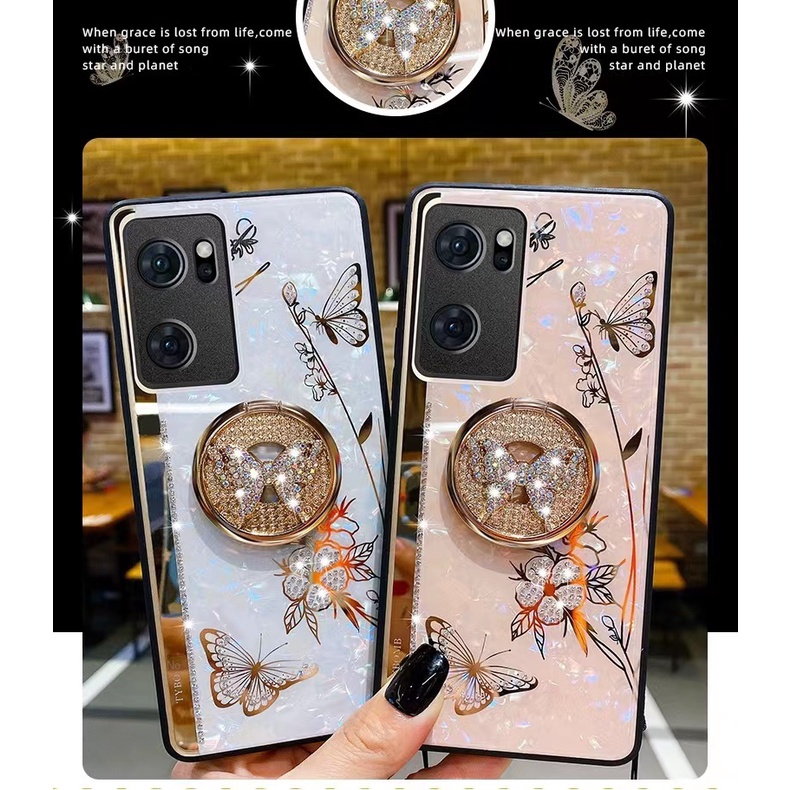 Ốp Điện Thoại Hình Bướm Có Dây Đeo Cho OPPO Reno 7 Pro