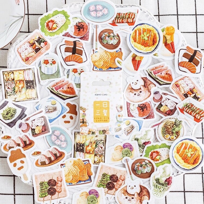 Set 45 Nhãn Dán/Sticker Các Món Ăn