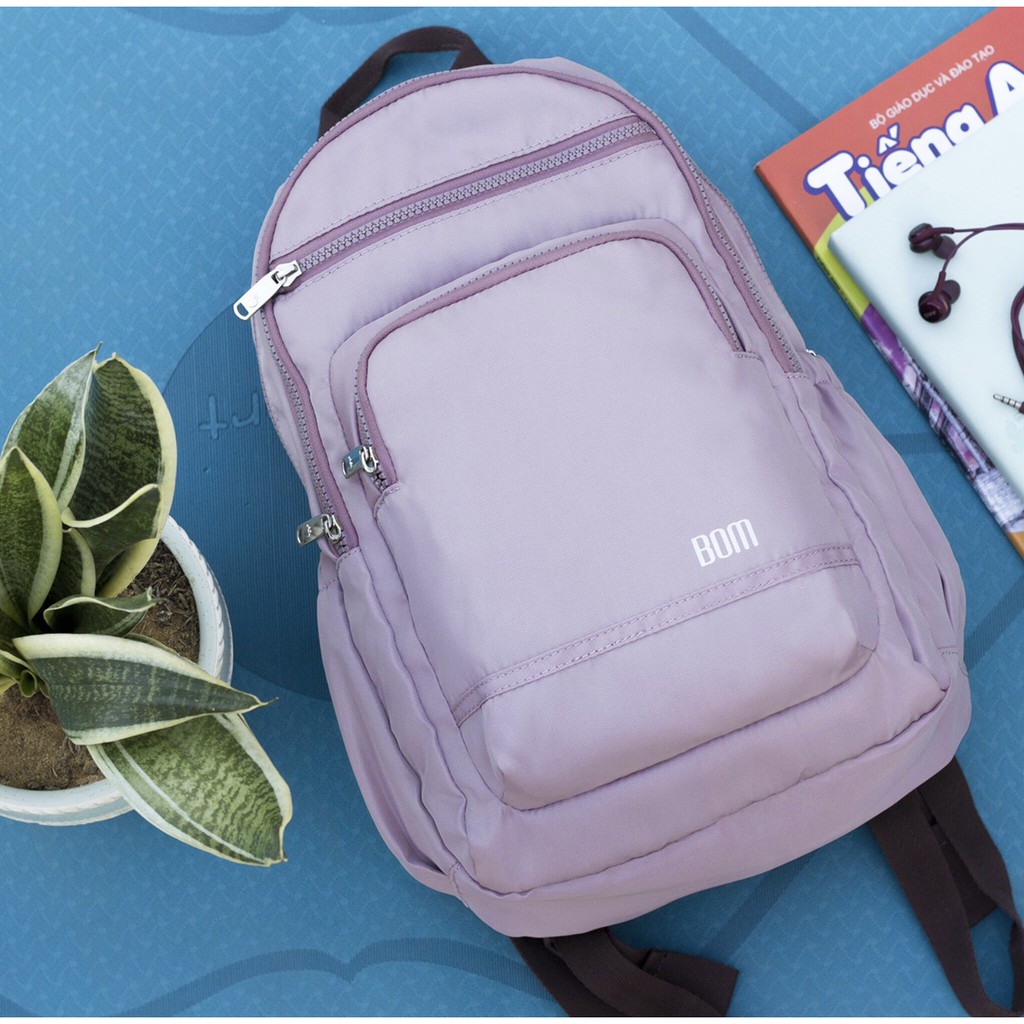 Balo học sinh thời trang, vải dù cao cấp, màu pastel  - BOM