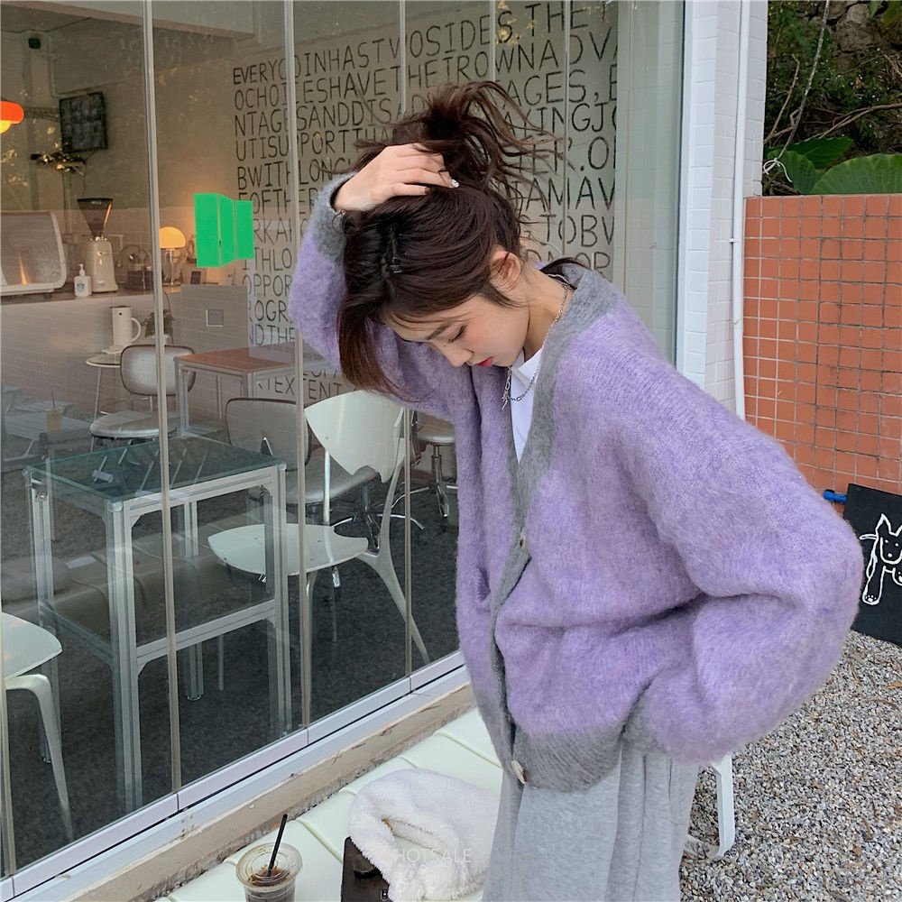 Áo Khoác Cardigan Dệt Kim Mềm Mại Tay Dài Dáng Rộng Cổ Chữ V Phong Cách Phương Tây Dành Cho Nữ