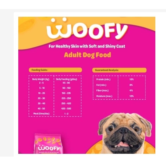 Woofy - thức ăn hạt cho chó trưởng thành 500g - Adult dog food