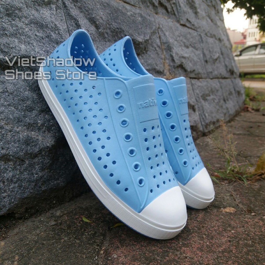 YDGD Giày nhựa đi mưa Native- Chất liệu nhựa xốp siêu nhẹ, không thấm nước - Màu xanh da trời 25 QS85