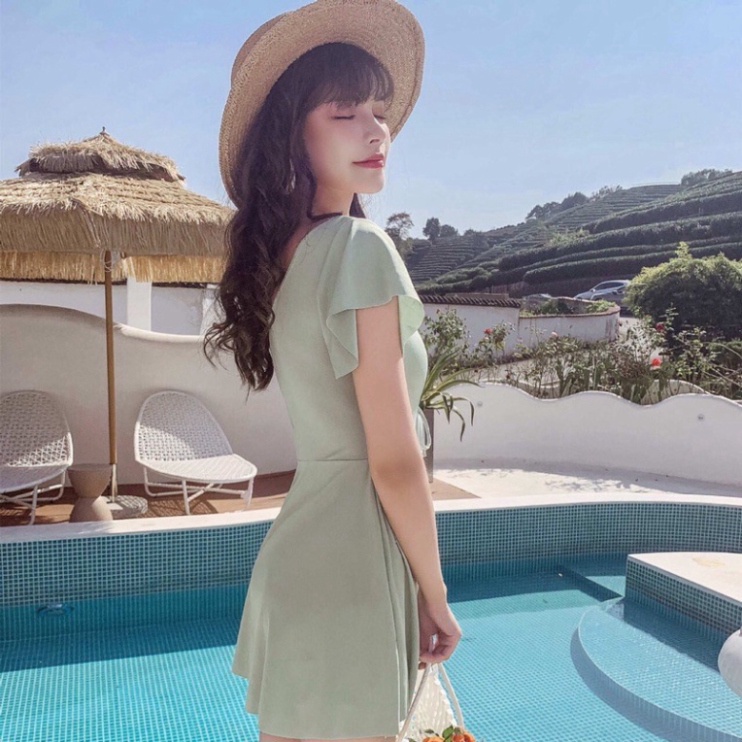 Bikini Dạng Váy LUHAZO Đan Ngực Mẫu Mới 2022 xanh 9072&amp;8116 DK3T202