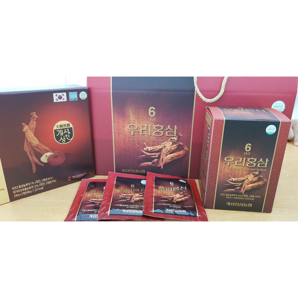 [MẪU MỚI] Nước hồng sâm Nonghyup Woori Hàn Quốc, Hộp 30 gói x 50ml | BigBuy360 - bigbuy360.vn