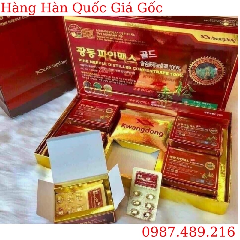 Tinh dầu thông đỏ Kwangdong Hàn Quốc giúp ăn ngủ tốt, kéo dài tuổi thọ hộp 120 viên - CO112