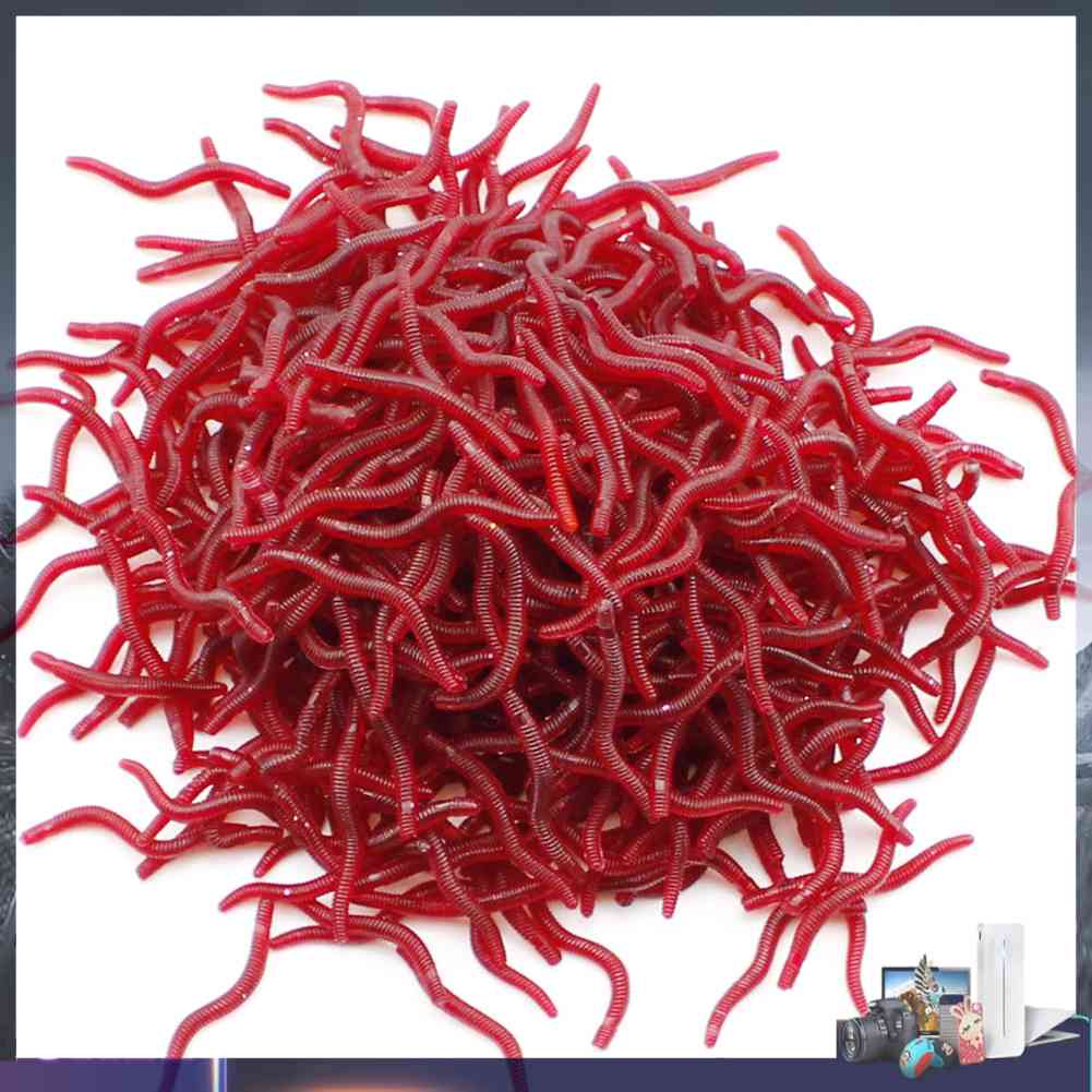 Set 100 / 200 Mồi Giun Giả Mềm 3.5cm Thu Hút Câu Cá Hiệu Quả