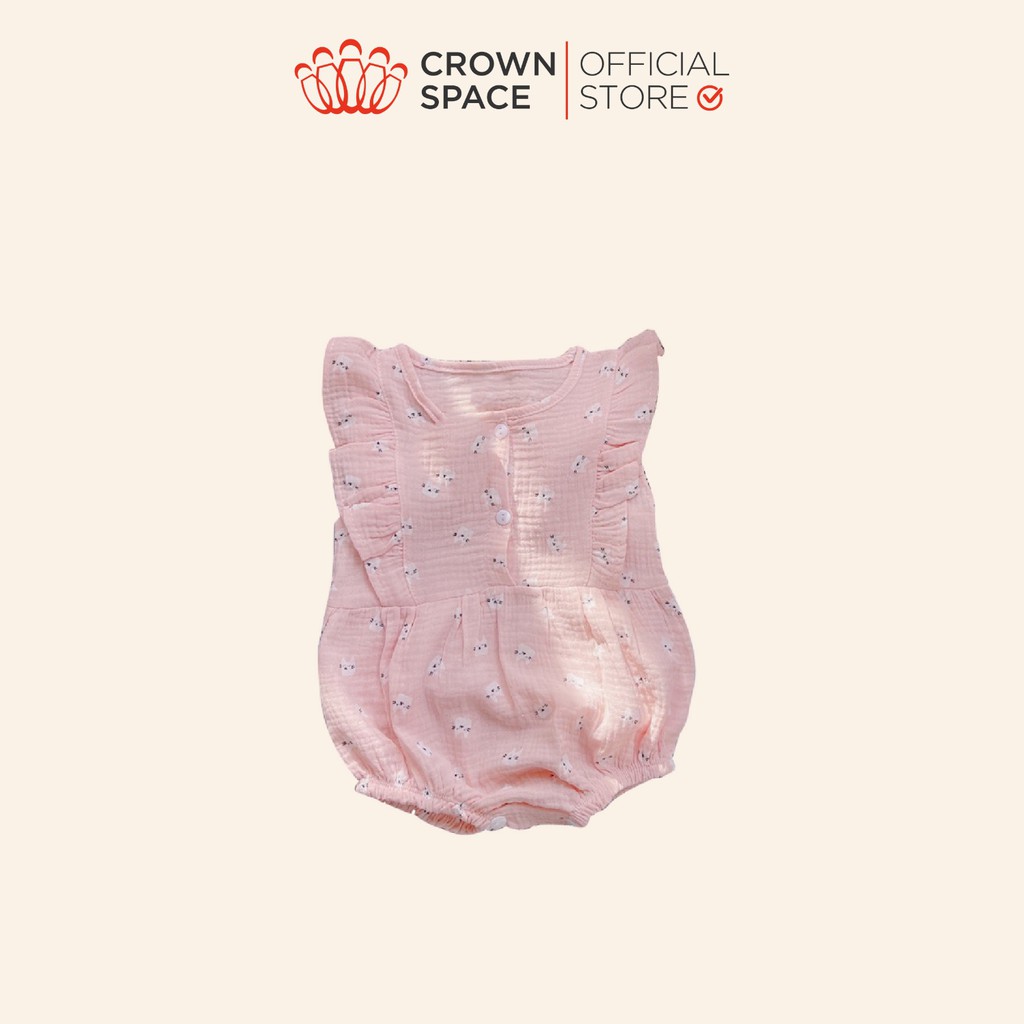 Đồ Bộ Sơ Sinh Bé Gái Chính Hãng CrownSpace Họa Tiết Hoa Nhí CKGS2911305 - Thoáng Mát,Thấm Hút Mồ Hôi- Size 1 đến 7