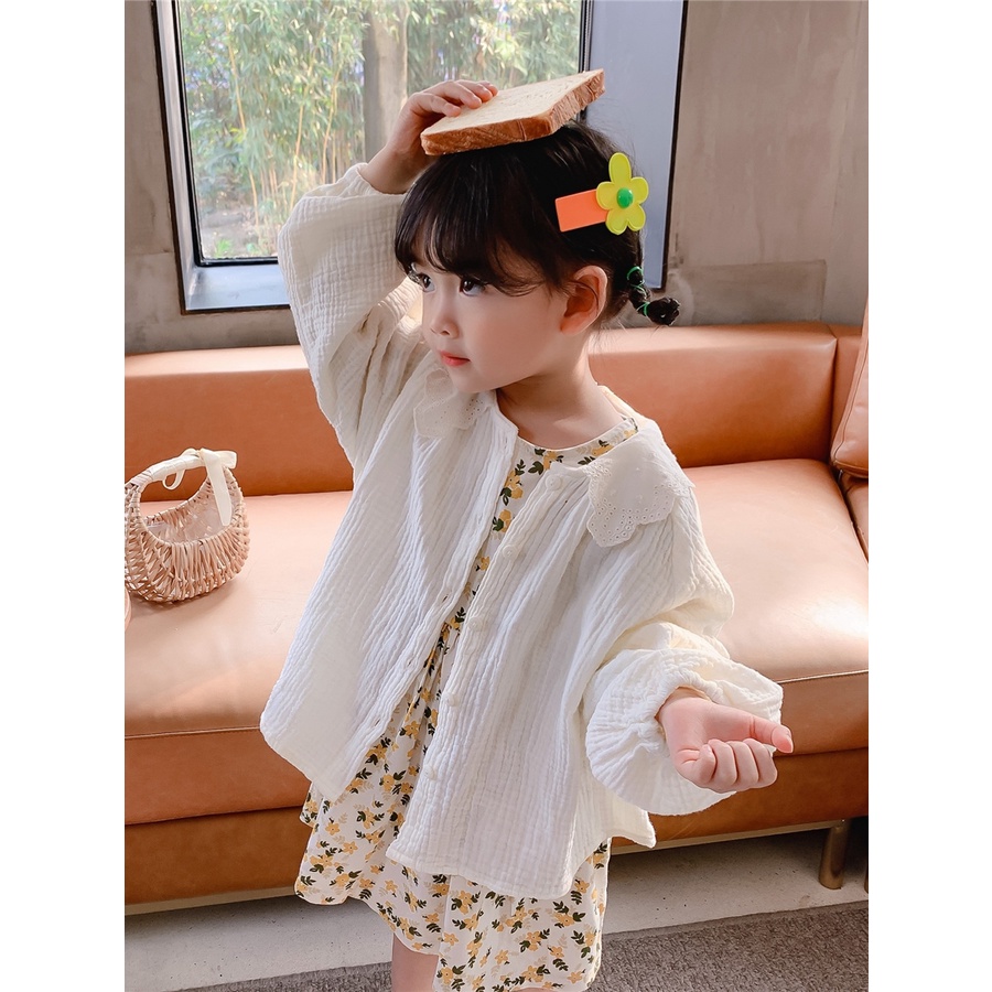Áo sơ mi xinh xắn cho bé gái phong cách hàn quốc đủ size dứi 10 tuổi