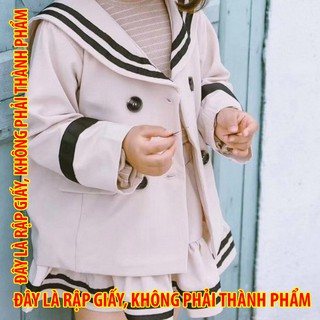 Rập giấy DC028 - Áo khoác cổ thủy thủy & đầm đuôi cá cổ vuông
