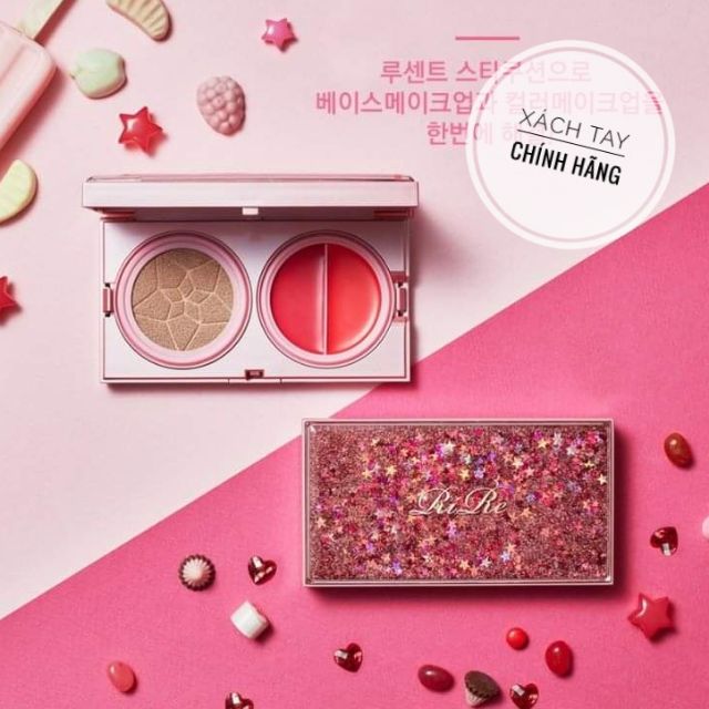 Phấn Nước Kèm Son Và Má Hồng Siêu Rực Rỡ Rire Lucent Star Cushion SPF 50+PA+++
