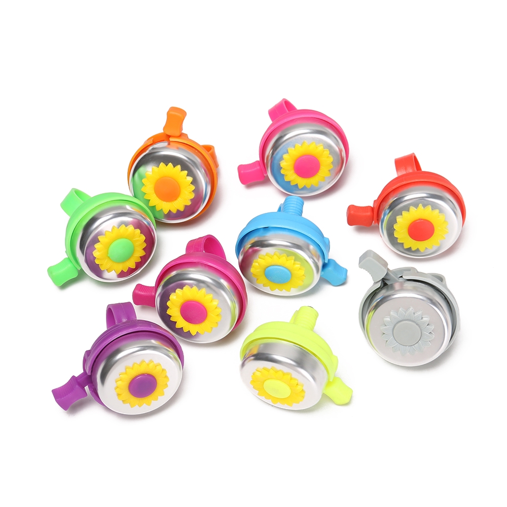 Chuông gắn tay lái xe đạp bằng nhựa hình hoa dễ thương nhiều màu sắc tùy chọn