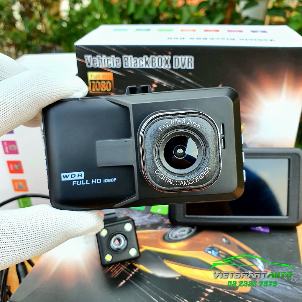 Camera hành trình ô tô L170S Dual, ghi hình trước, sau Full HD 1080p bảo hành 1 đổi 1 12 tháng, kèm camera lùi