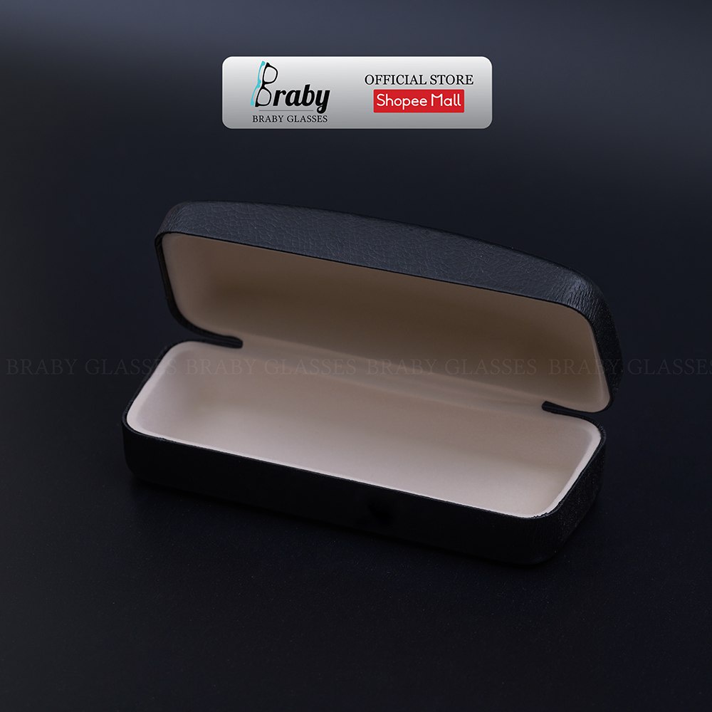 Hộp đựng kính mắt Braby lót nhung mềm mại chống xước, chất liệu hộp da cao cấp bền đẹp, chống va đập