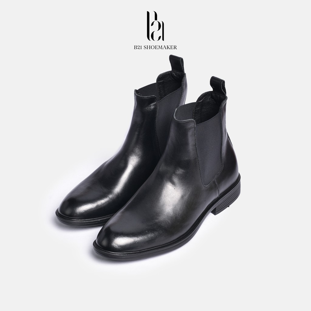 Giày Da Chelsea Boot B21 Shoemaker Cổ Cao Nam Công Sở Đế Cao Tăng Chiều Cao Da Bò Thật Classic Retro Vintage Full Box