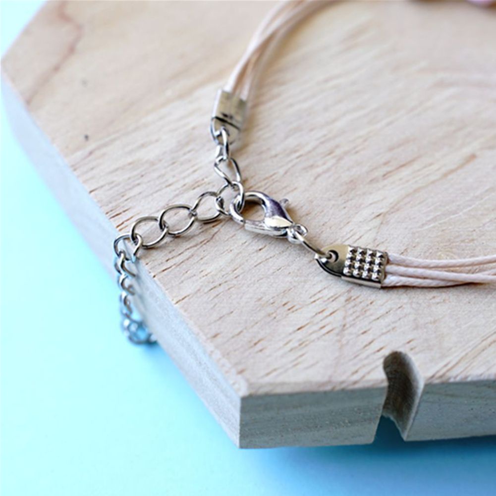 Vòng đeo tay chuỗi hạt gốm mặt hình mèo/gấu/cá hoạt hình có thể điều chỉnh cho cặp đôi bạn thân