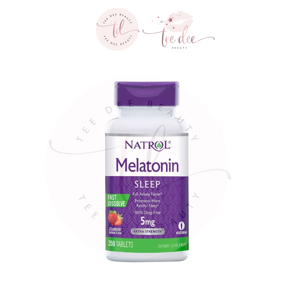 Kẹo ngậm giúp ngủ ngon Natrol Melatonin 5mg vị dâu 250 viên