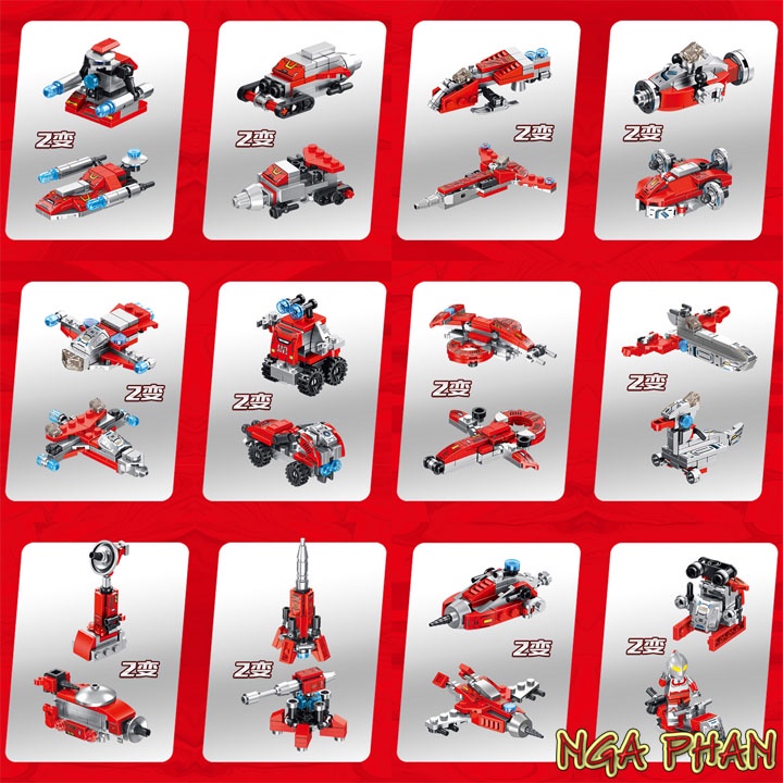 Siêu Robot Ultraman 556 Chi Tiết 12 Trong 1 Đồ Chơi Xếp Hình Lắp Ráp Lego Panlos