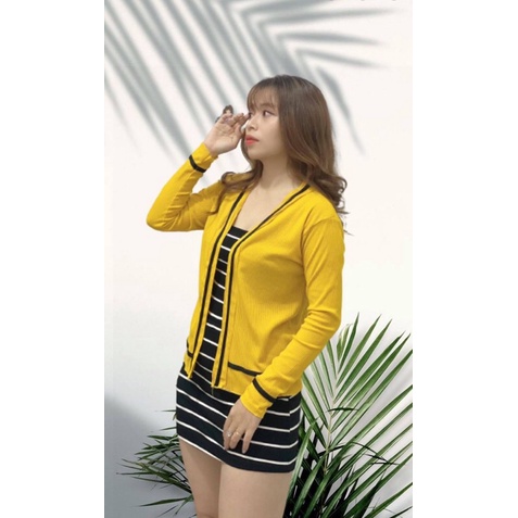 Áo khoác cardigan, áo khoác ngoài chất len đan nhẹ, thoáng, mặc hè cực mát