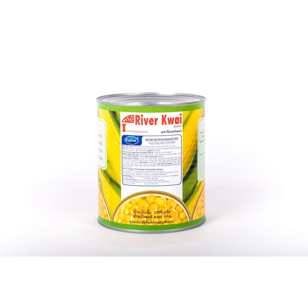 Ngô Ngọt Nguyên Hạt River Kwai 2,950gr Chế Biến Món Ngô Chiên, Trộn Salad - EUFOOD Việt Nam - Nhập Khẩu Chính Hãng