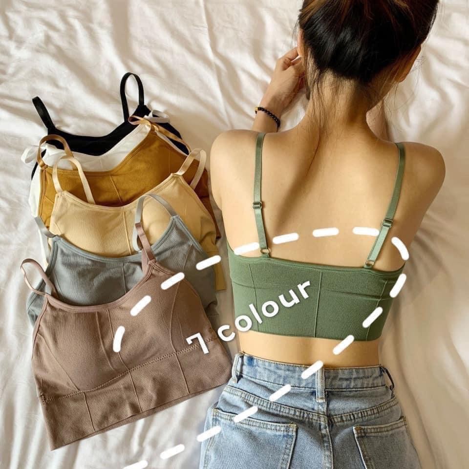 Áo bralette nữ áo bra thun cotton Tăm Hở Lưng Tập Gym 2 dây có chốt chỉnh cỡ PK15 | BigBuy360 - bigbuy360.vn