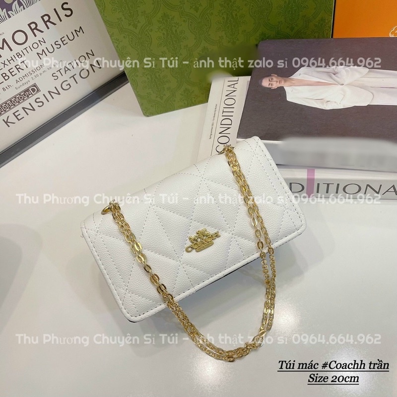 Túi đeo chéo, kẹp nách trần ô tam giác logo co.achh siêu sang