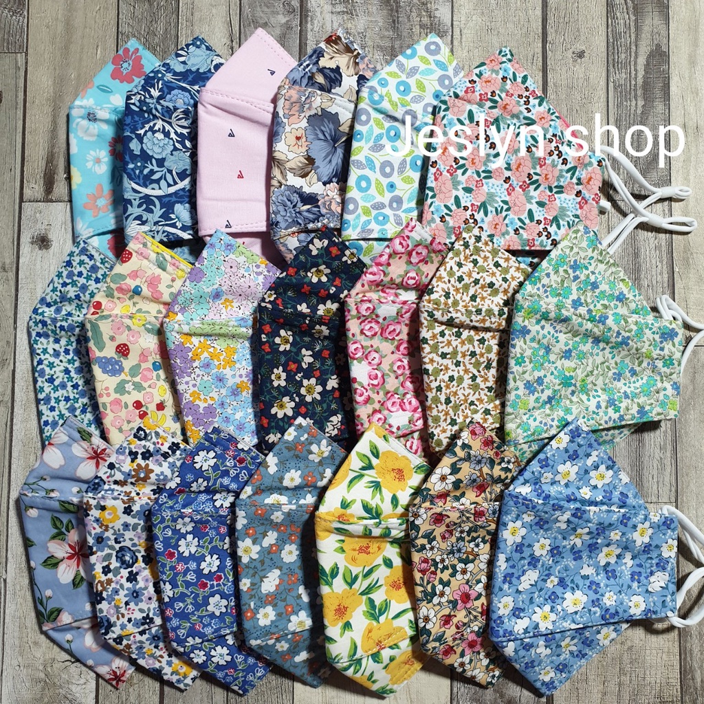 Khẩu trang vải 3 lớp khẩu trang cá 4D hoa nhí mẫu mới dễ thương KT4D