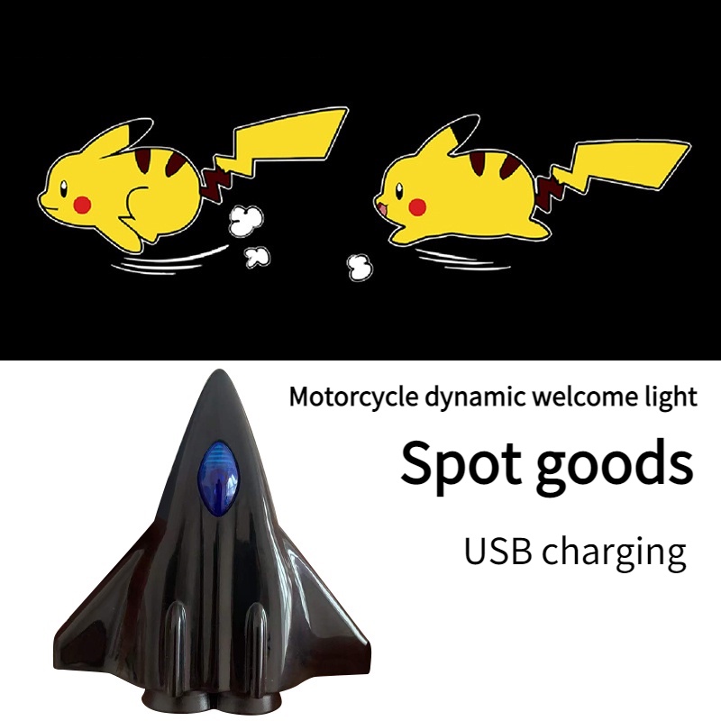 Đèn led chiếu hình nhân vật hoạt hình hiệu ứng laser trang trí xe máy/cửa xe hơi