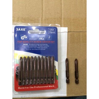 MŨI VÍT ĐUÔI LỤC GIÁC 3AXE PH2 65MM( 1 VĨ / 10 CÂY)