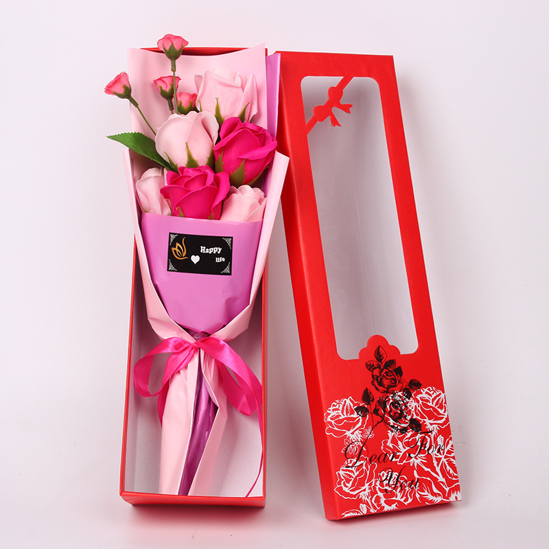 Ba tám ngày Valentine thú nhận xà bông hoa vĩnh cửu mô phỏng hoa hồng giả bó hoa gửi vợ bạn gái quà sinh nhật gấu