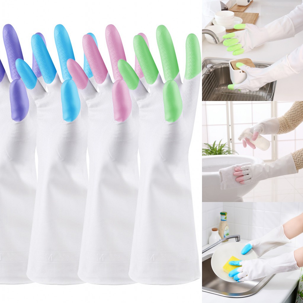 Găng tay cao su chống thấm nước dùng rửa chén tiện lợi