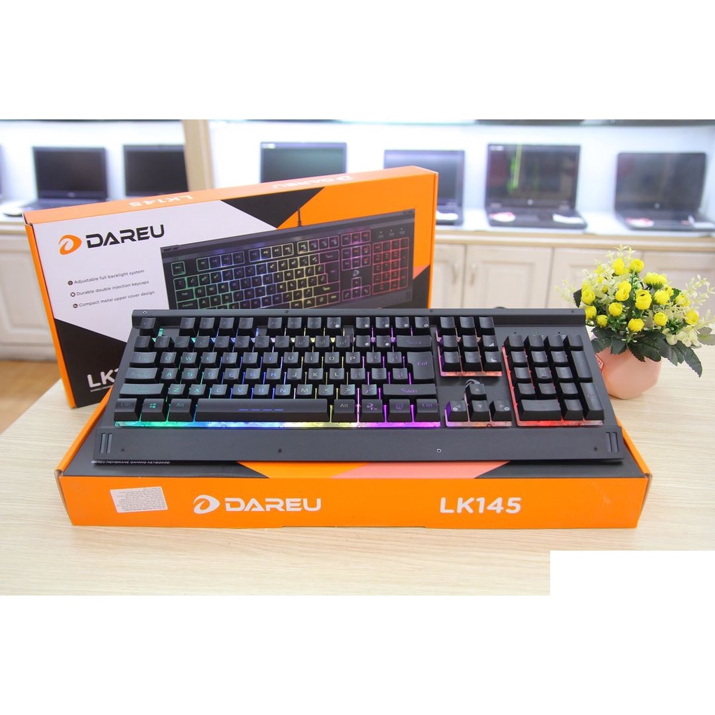 Bàn phím máy tính có dây chơi game DareU LK145 -Bàn phím giả cơ cao cấp LK145 USB-Hàng chính hãng