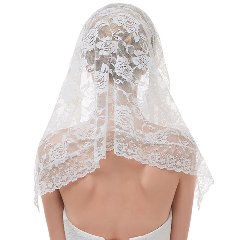 Mạng Che Mặt Một Lớp Bằng Vải Jacquard Thêu Ren Hoa Tinh Tế Kích Thước 95x55CM Cho Nữ