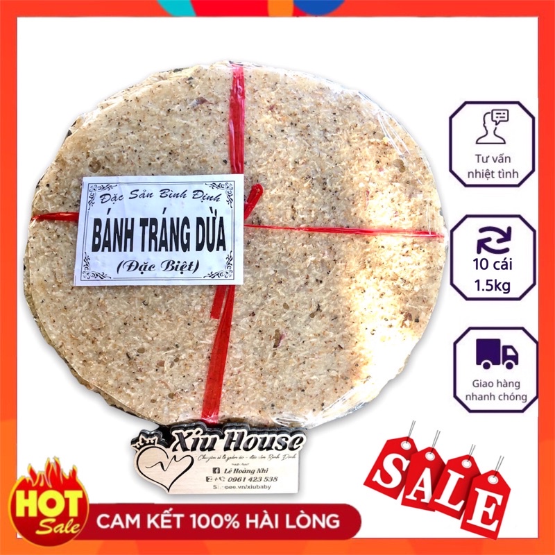 Bánh Tráng Cốt Dừa Bình Định Size 30 Loại 1 (10c/xấp/1.5kg)