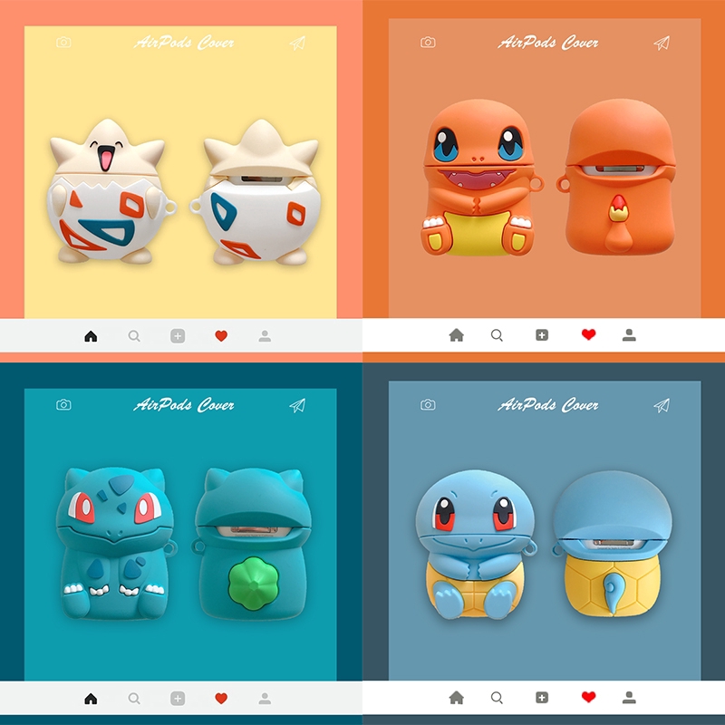 Vỏ đựng hộp sạc tai nghe bằng silicon hình hoạt hình Pokemon cho Apple AirPods 1 2 inPods 12 12S | BigBuy360 - bigbuy360.vn