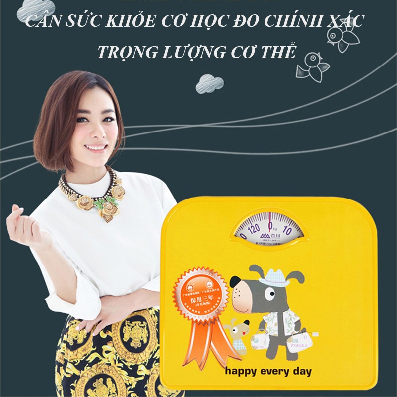 Cân sức khỏe cơ học - Cân sức khỏe điện tử đo lường trọng lượng cơ thể trọng tải tối đa 120kg bước nhảy 1kg VT268