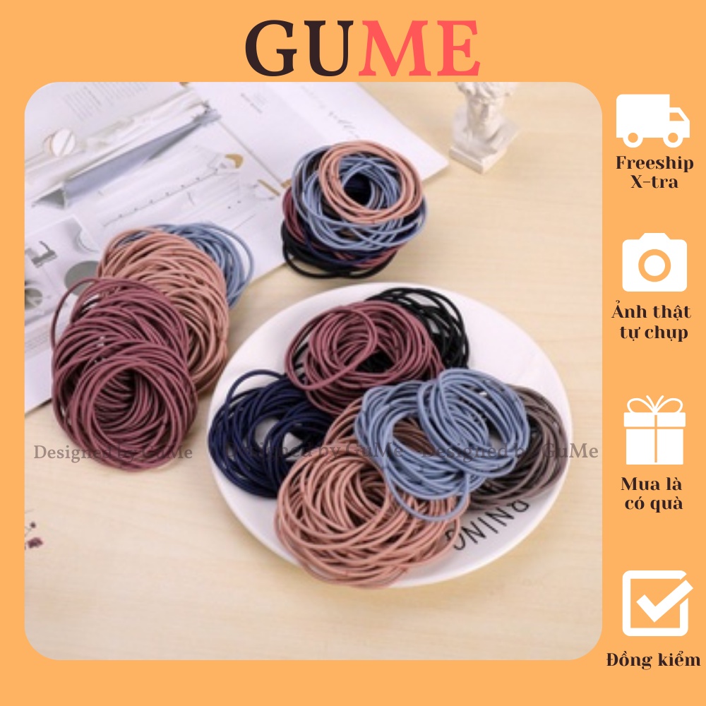 Túi zip 100 Dây Buộc Tóc Phong Cách Hàn Quốc Nhiều Màu Tùy Chọn MYC