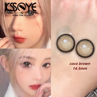 Ksseye ống kính màu tự nhiên màu nâu đen màu xanh lam kính áp tròng cho mắt trang điểm hàng năm ống kính màu mắt làm đẹp