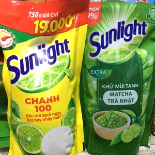 ( Ảnh Thật ) Nước Rửa Chén Sunlight Túi 725ml (Chanh-Trà Xanh)