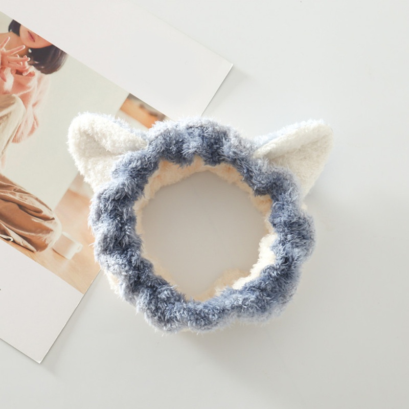 Băng Đô Tai Mèo 3D Bằng Vải Lông Nhung Co Giãn Dễ Thương Xinh Xắn