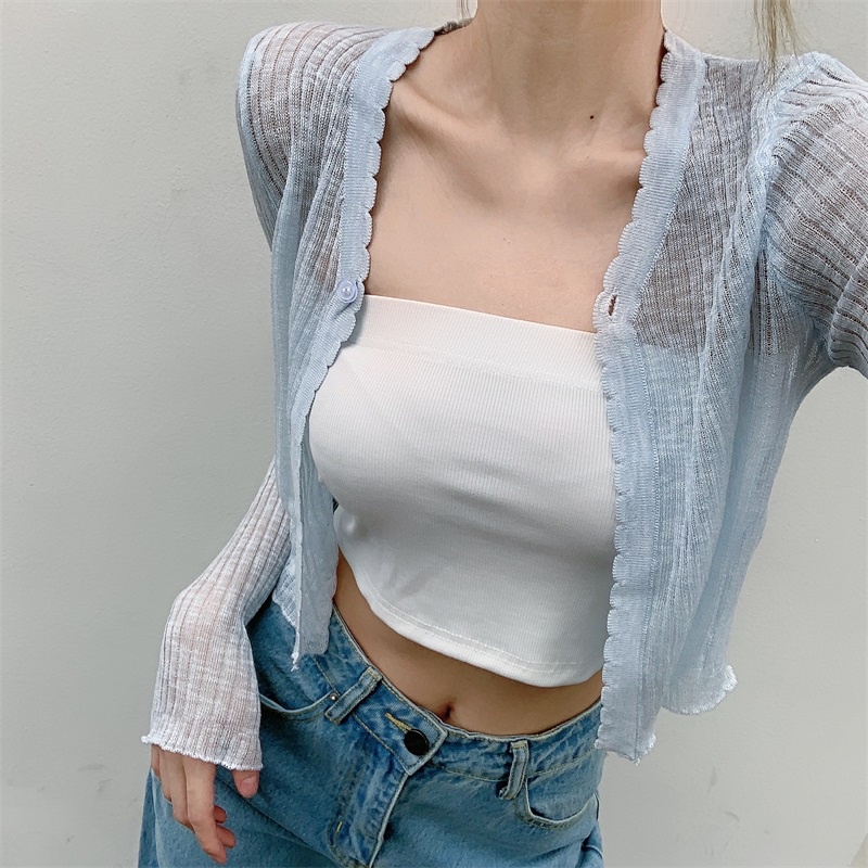 ÁO KHOÁC NHẸ 🌼NANO Studio🌼LEN MỎNG CARDIGAN GÀI NÚT cao cấp 2021 mùa hè Siêu Nhẹ Hàng nhập QC phối váy | BigBuy360 - bigbuy360.vn
