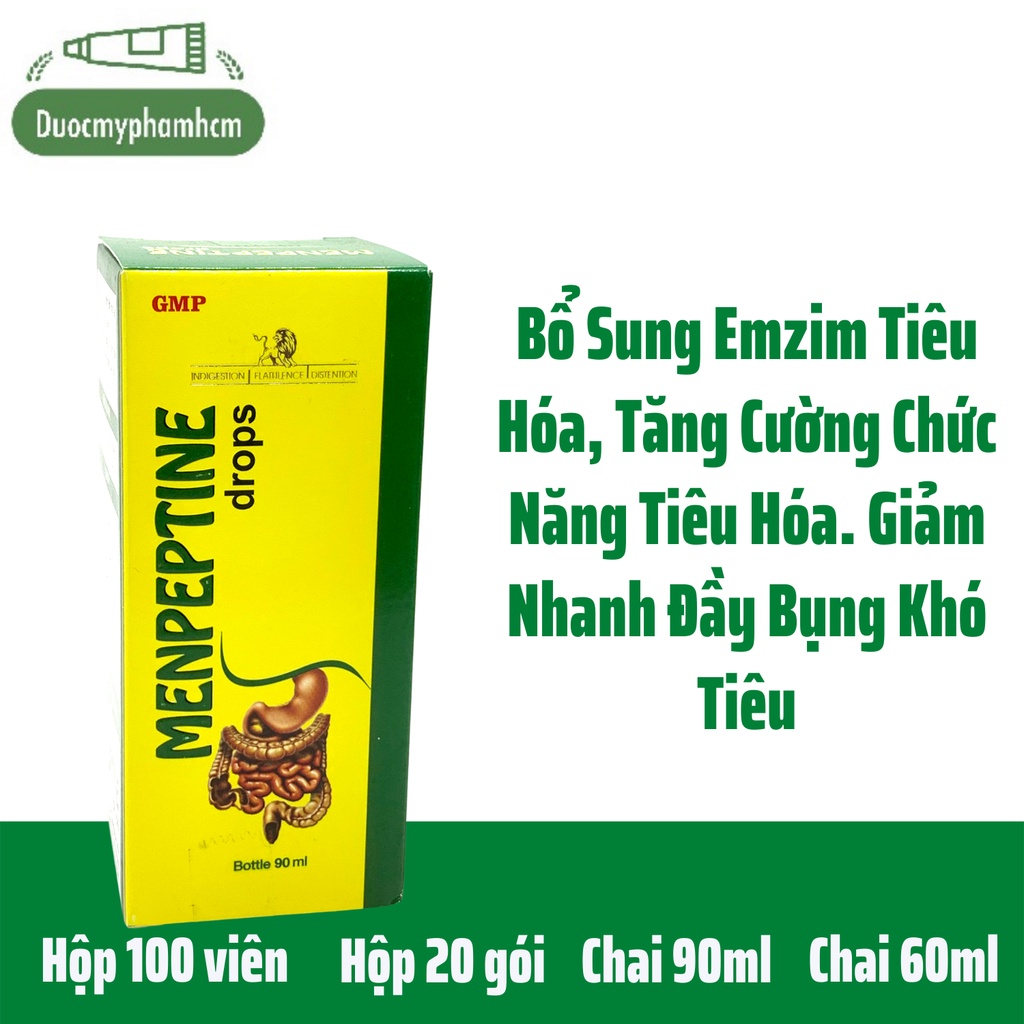 Men Hỗ Trợ Tiêu Hóa Menpeptine Enzyme và Drops Mediphar- Dạng Viên và Dạng Lỏng