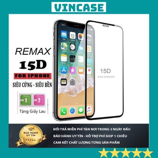 Kính cường lực iphone full màn 15D REMAX 6/6plus/6s/6s plus/6/7/7plus/8/8plus/x/xs/xr/xsmax/11/11pro/11promax/12/12pro