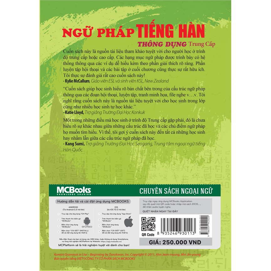 SÁCH - Ngữ pháp tiếng Hàn thông dụng- trung cấp