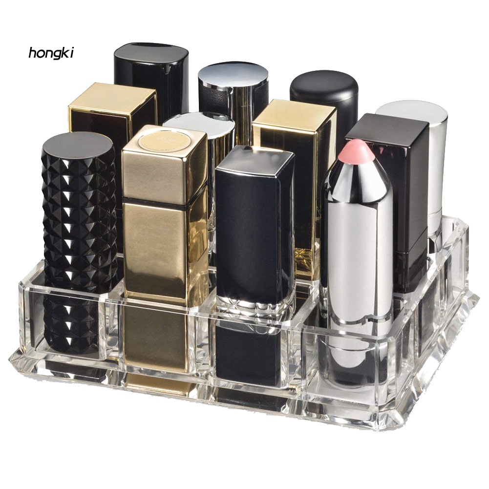 [Hàng mới về] Hộp đựng son môi 12 ô bằng acrylic trong suốt tiện dụng