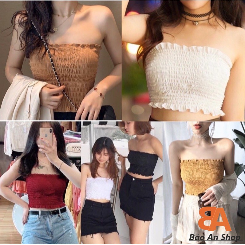 Áo ống nữ kiểu nhún thun ôm body nhiều màu FreeSize dưới 52kg | WebRaoVat - webraovat.net.vn