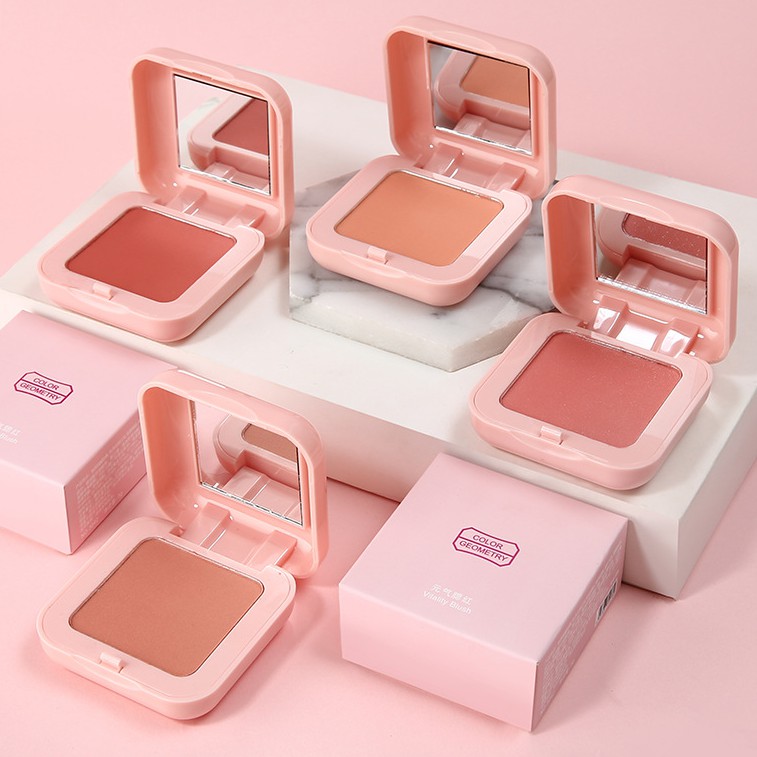 HỘP PHẤN MÁ GEOMETRY ĐƠN SẮC HỒNG CÓ GƯƠNG SIÊU TIỆN | BigBuy360 - bigbuy360.vn